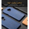 Coque protection cuir avec couture Samsung S9 bleu marine noir camel