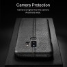 Coque protection cuir avec couture Samsung S9 bleu marine noir camel