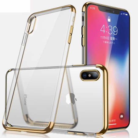 Coque silicone transparente bords chromés iPhone 6 Plus / 6S Plus