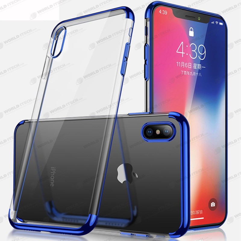 Coque silicone transparente bords chromés iPhone 6 Plus / 6S Plus