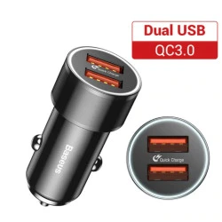 Achat Chargeur rapide pour voiture 12V vers double USB rouge noir en ligne
