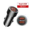 Chargeur rapide pour voiture 12V vers double USB rouge noir