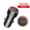 Chargeur rapide pour voiture 12V vers double USB rouge noir
