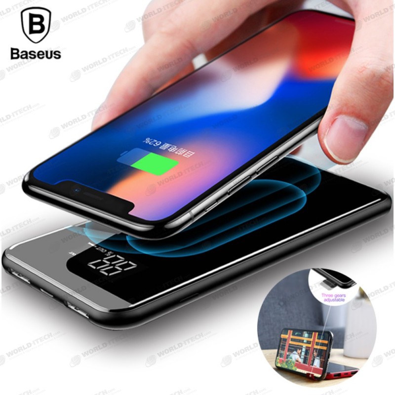 Batterie externe 8000mAh double USB avec chargeur sans fil