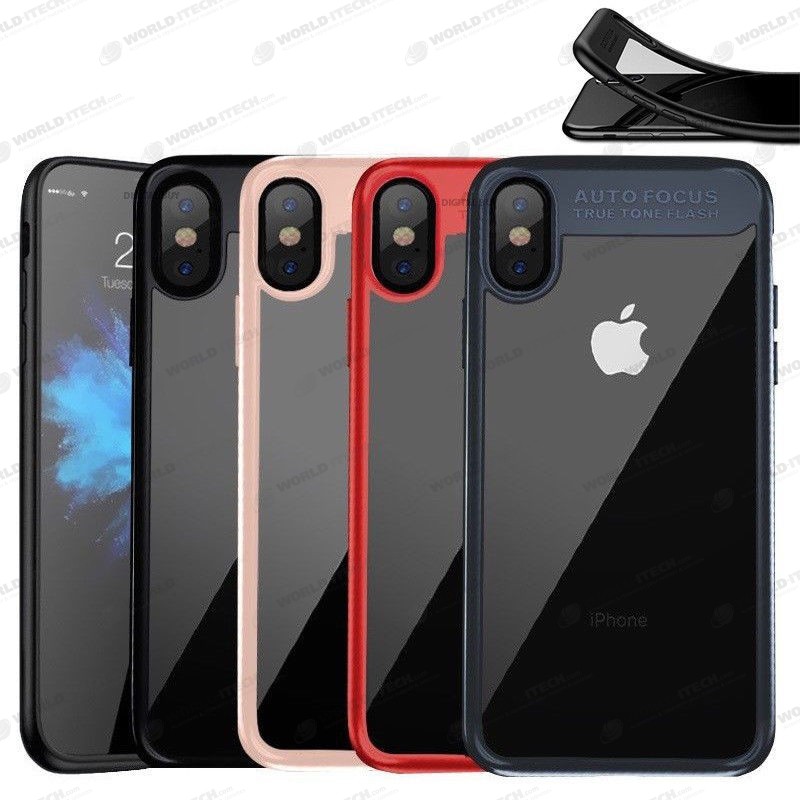 Coque silicone AUTO FOCUS arrière transparent iPhone X / XS