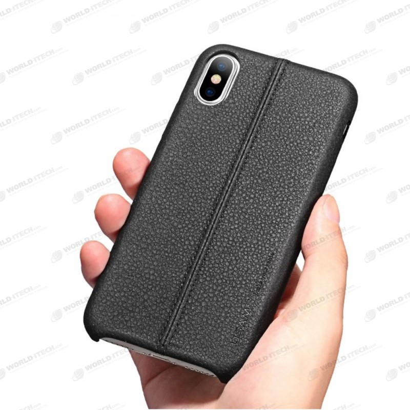 Coque protection cuir avec couture iphone x
