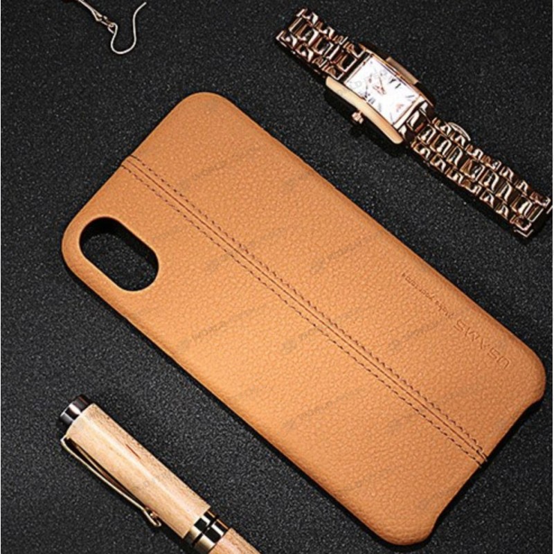 Coque protection cuir avec couture iphone x
