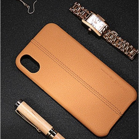 Coque protection cuir avec couture iphone x