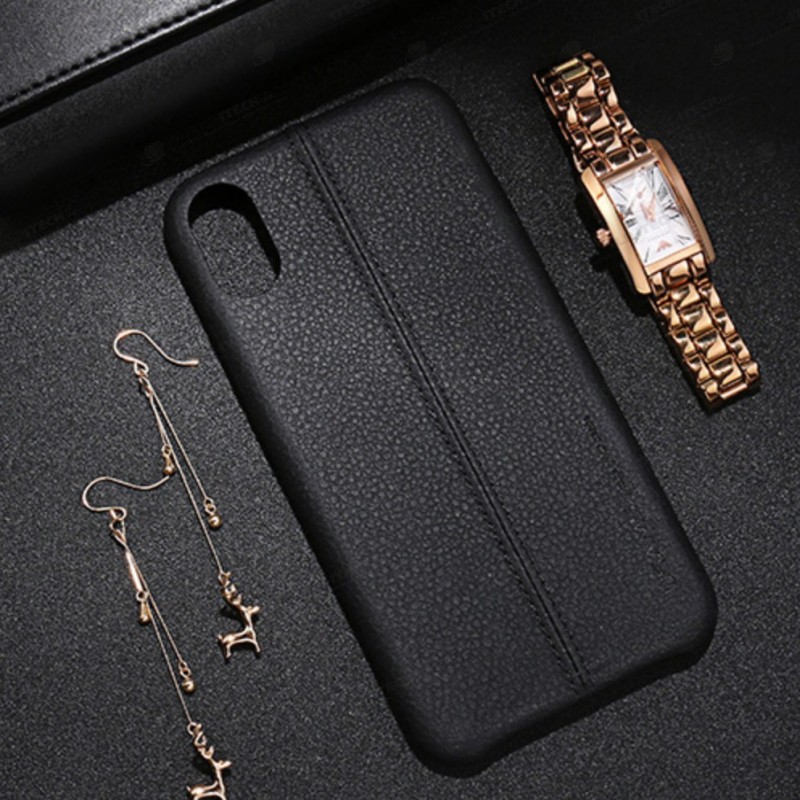 Coque protection cuir avec couture iphone x