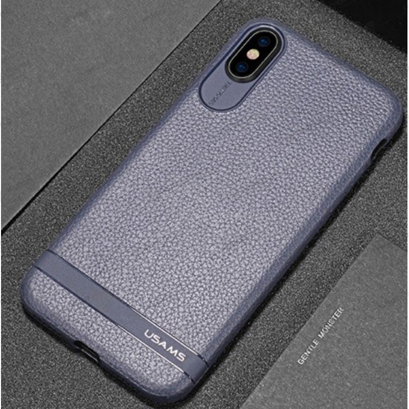Coque Silicone Souple imitation Cuir iPhone X / XS