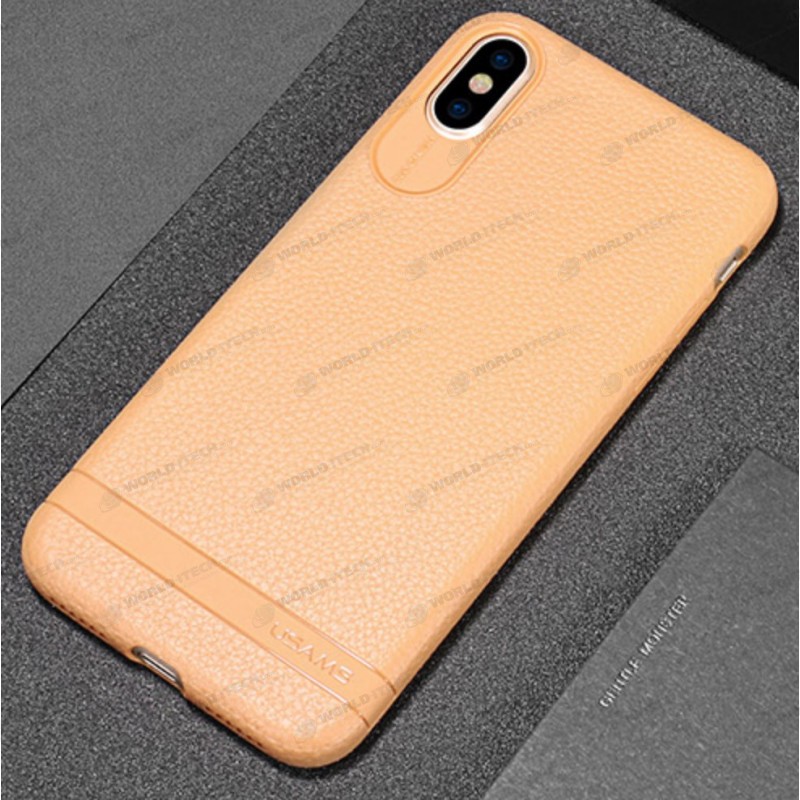Coque Silicone Souple imitation Cuir iPhone X / XS