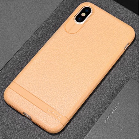 Coque Silicone Souple imitation Cuir iPhone X / XS