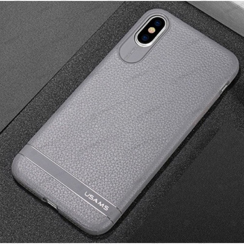 Coque Silicone Souple imitation Cuir iPhone X / XS