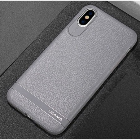 Coque Silicone Souple imitation Cuir iPhone X / XS