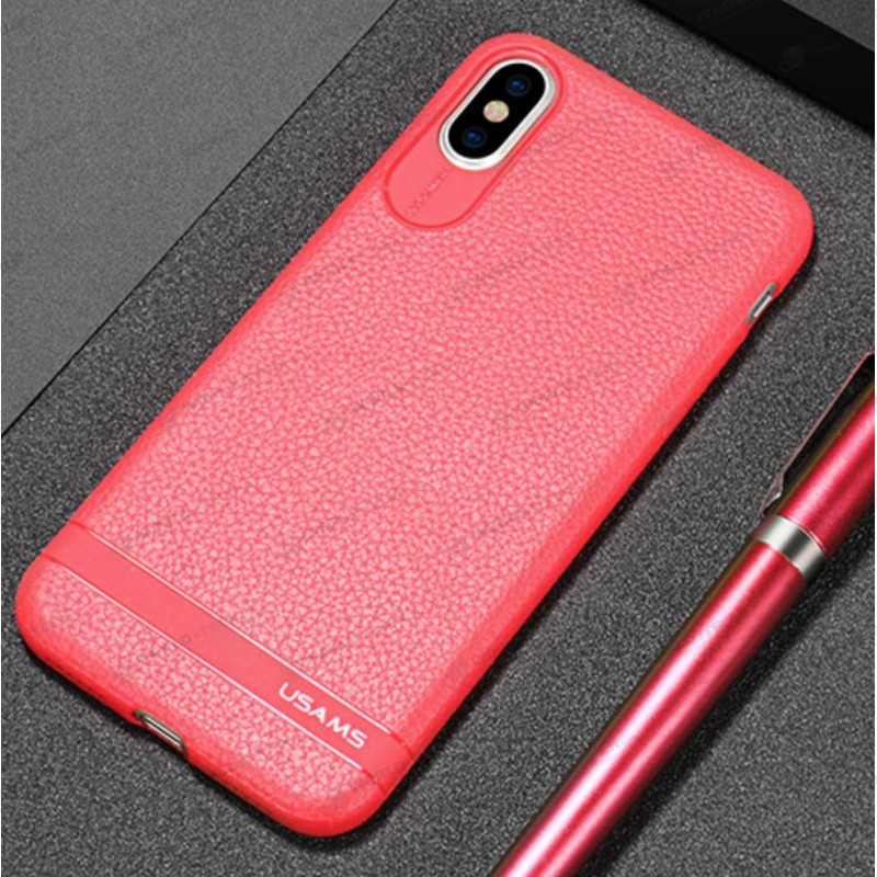 Coque Silicone Souple imitation Cuir iPhone X / XS