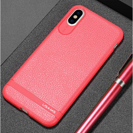 Coque Silicone Souple imitation Cuir iPhone X / XS