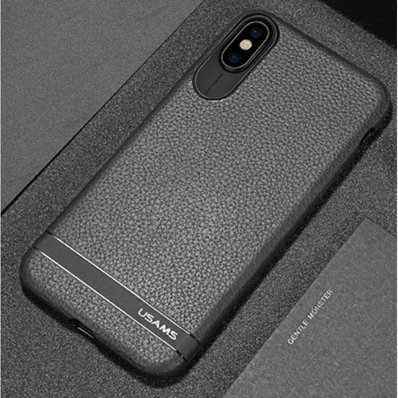 Coque Silicone Souple imitation Cuir iPhone X / XS