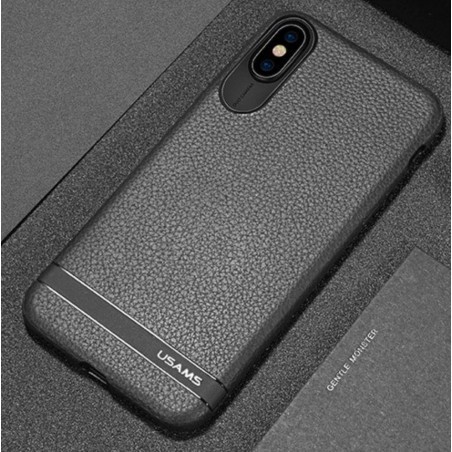 Coque Silicone Souple imitation Cuir iPhone X / XS