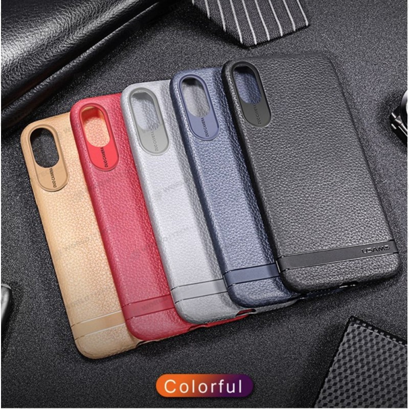 Coque Silicone Souple imitation Cuir iPhone X / XS