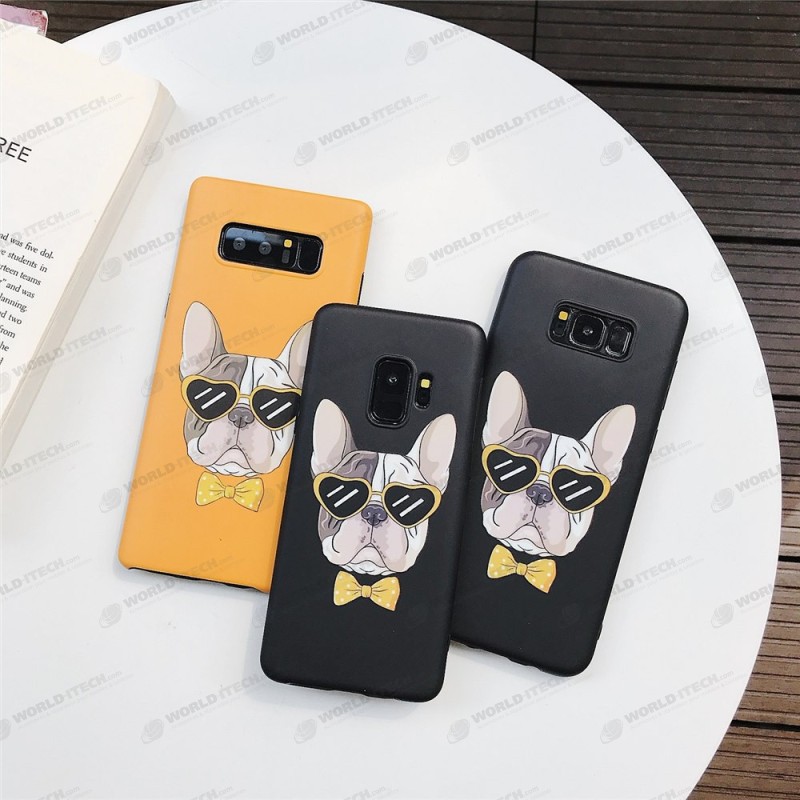 Coque Silicone tête Chien Bulldog Samsung Galaxy Note 9