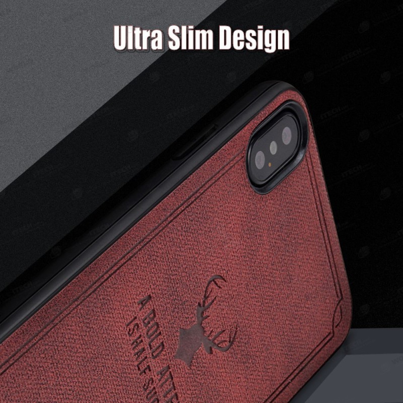 Coque Silicone Souple arrière doux tête de Cerf iPhone X / XS