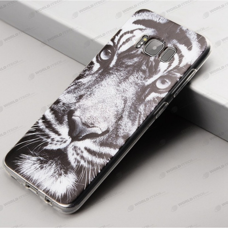 Coque silicone tête de tigre en noir et blanc Samsung A5 2017