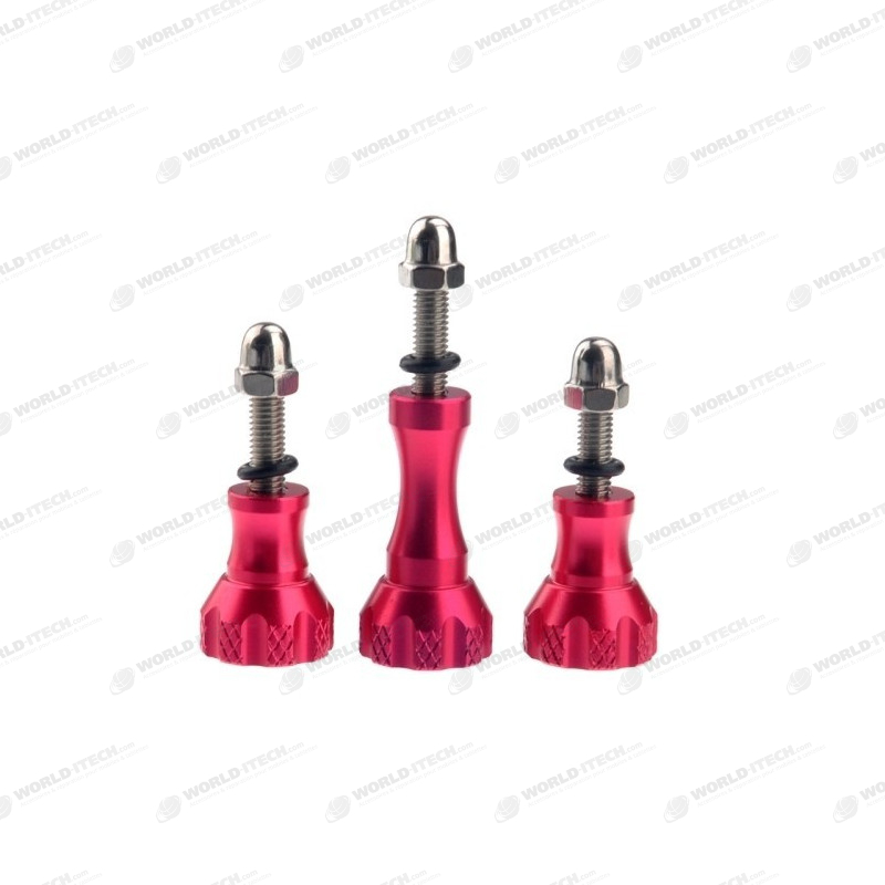 3 Vis Anodisé Rouge + Ecrous pour GoPro