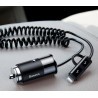 Chargeur allume cigare avec cable Type-C Lightning iPhone Samsung
