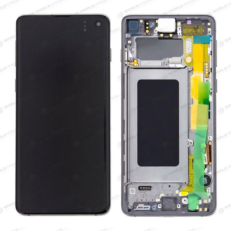 Ecran sur chassis Blanc OFFICIEL Samsung S10 SM-G973F  GH82-18850B
