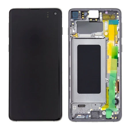 Ecran sur chassis Blanc OFFICIEL Samsung S10 SM-G973F  GH82-18850B