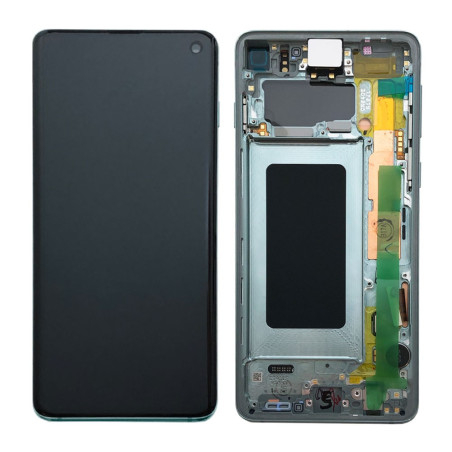 Ecran sur chassis Vert OFFICIEL Samsung S10 SM-G973F origine service packGH82-18850E