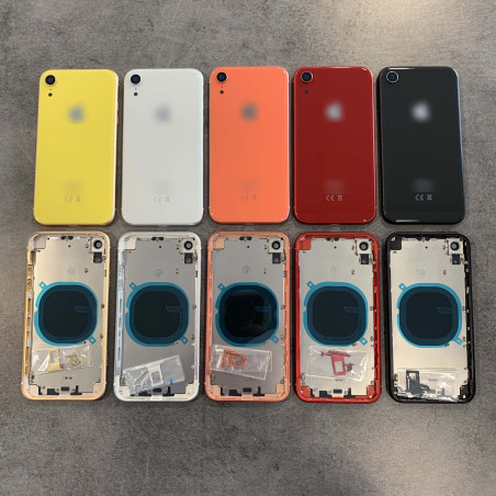 Chassis avec vitre arrière iPhone XR Noir / Blanc / Bleu / Jaune / Corail / Rouge - KIT OUTILS OFFERTS