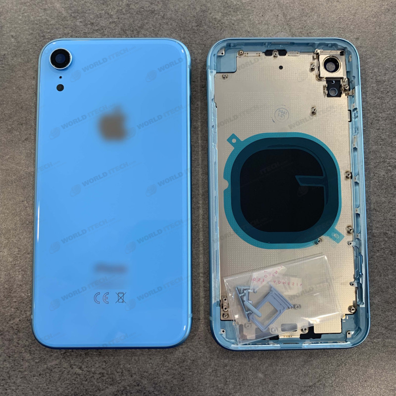 Chassis avec vitre arrière iPhone XR Noir / Blanc / Bleu / Jaune / Corail / Rouge - KIT OUTILS OFFERTS