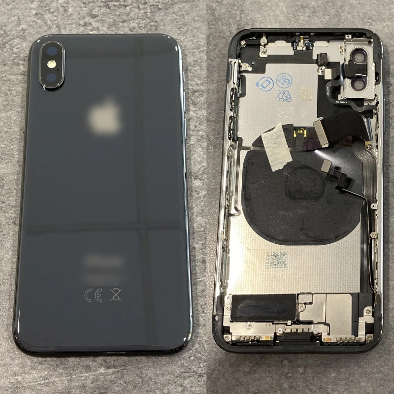 Chassis vitre arrière noir complet prémonté iPhone X - KIT OUTILS OFFERTS