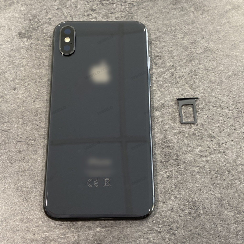 Chassis vitre arrière noir complet prémonté iPhone X - KIT OUTILS OFFERTS