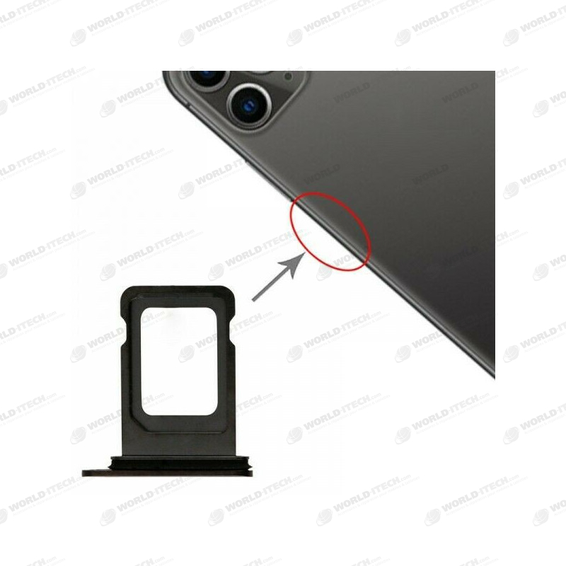 Tiroir Support Carte Nano SIM iPhone 11 Pro / 11 pro max couleur noir gris sideral