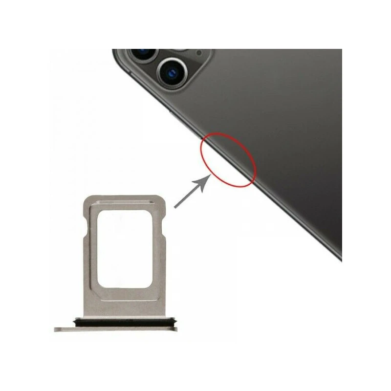 Tiroir Support Carte Nano SIM argent iPhone 11 Pro/11 Pro Max