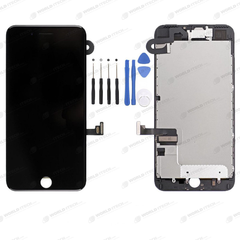 Ecran LCD COMPATIBLE Noir Complet Prémonté iPhone 8 - Kit Outils OFFERT