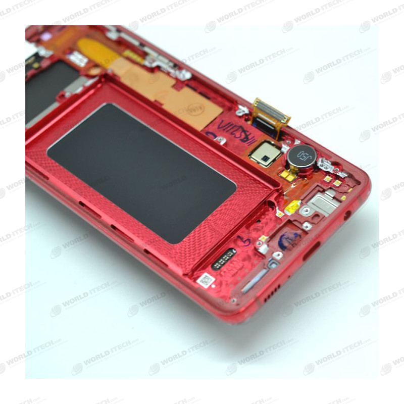 Bildschirm + Gehäuse Rot OFFIZIELL Samsung S10 SM-G973F - KOSTENLOSE Werkzeuge