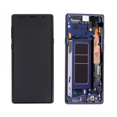 Ecran sur chassis bleu OFFICIEL Samsung Note 9 SM-N960F - Kit Outils OFFERT GH97-22269B / GH97-22270B
