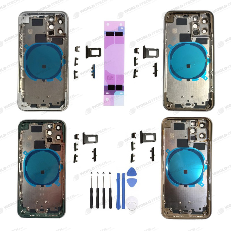 Chassis avec vitre arrière iPhone 11 Pro - KIT OUTILS OFFERTS gris sidéral vert nuit argent or