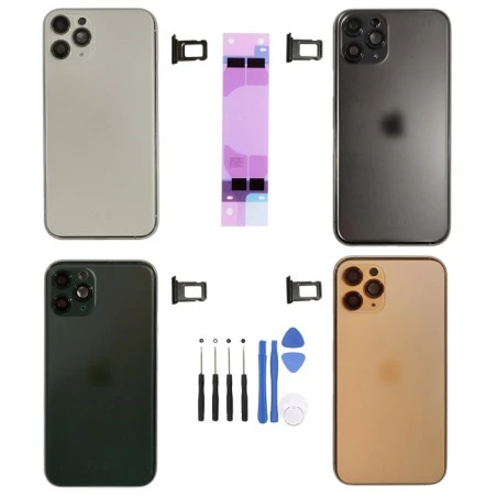 Chassis avec vitre arrière iPhone 11 Pro - KIT OUTILS OFFERTS gris sidéral vert nuit argent or