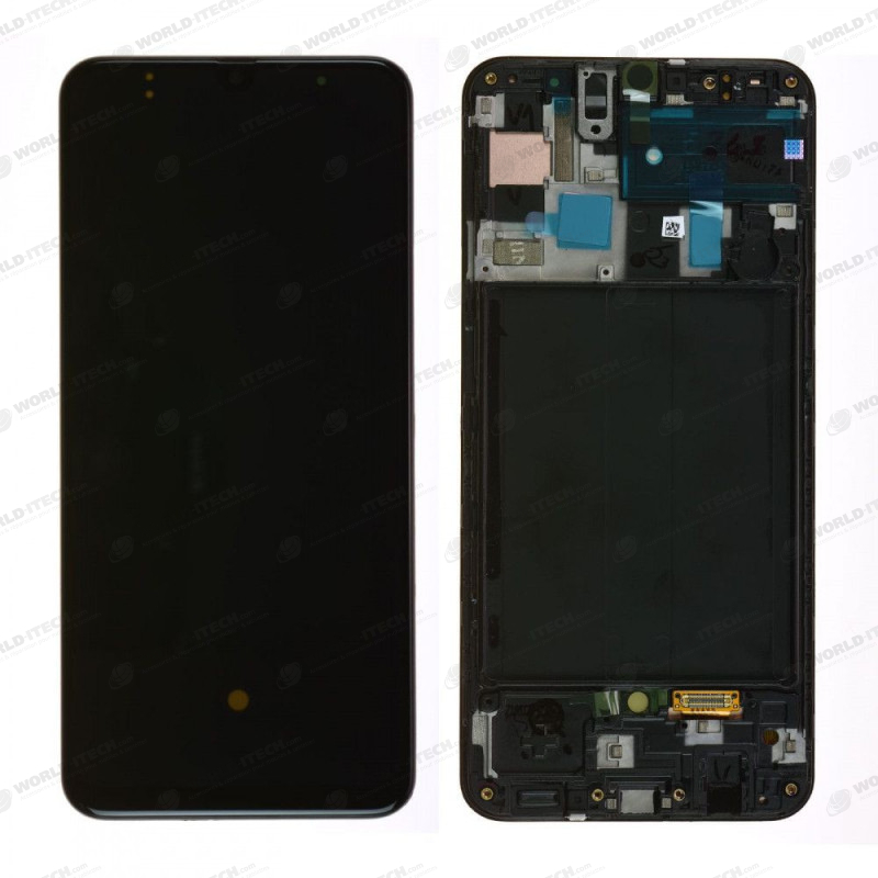 Ecran sur chassis Noir adaptable oled Samsung A50 SM-A505F - Kit Outils OFFERT GH82-19204A / GH82-19713A / GH82-19714A