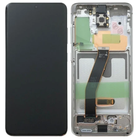 Ecran super AMOLED ORIGINE Samsung argent blanc S20 SM-G980F - Kit Outils service pack officiel GH82-22123B / GH82-22131B