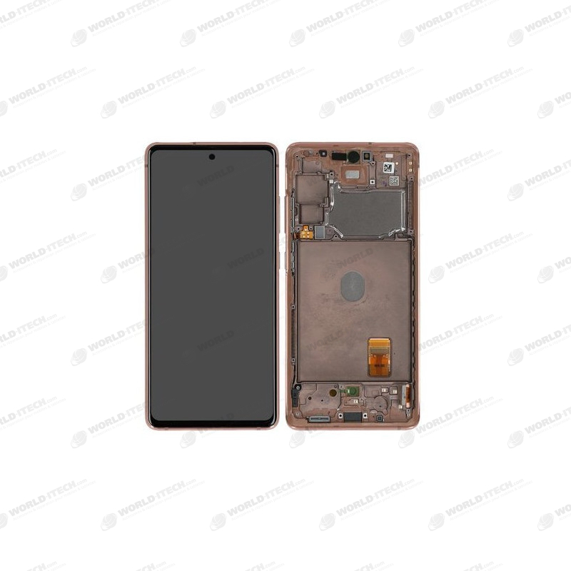 Ecran sur chassis orange OFFICIEL Samsung S20 FE 4G / 5G GH82-24220F SM-G780 / SM-G781