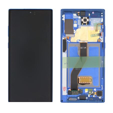 Ecran sur chassis bleu OFFICIEL Samsung Note 10 plus SM-N975F GH82-20900D / GH8220838D
