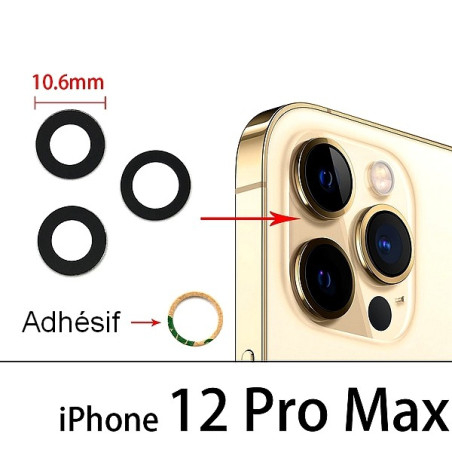 Lot 3 Lentilles vitre appareil photo iPhone 12 Pro Max