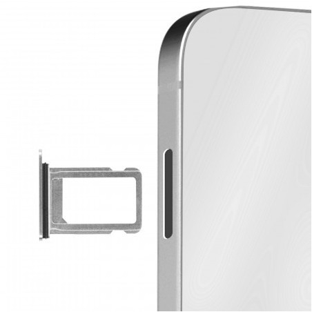 Tiroir Support Carte SIM couleur Argent Blanc iPhone 12