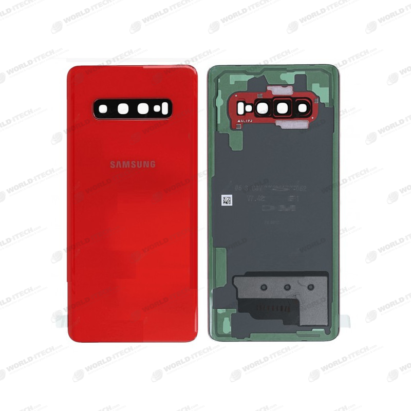 Vitre arrière rouge OFFICELLE Samsung Galaxy S10 plus SM-G975F GH82-18406H