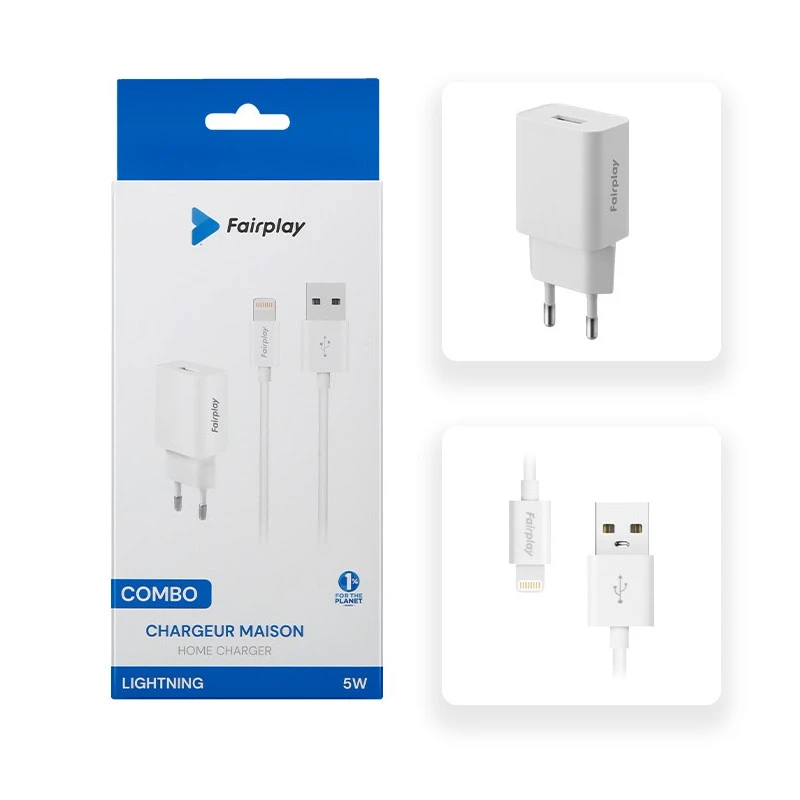 Chargere (5W) + Lightning-Cablee (1m) pack FAIRPLAY